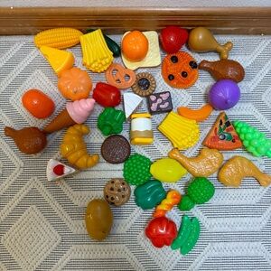 Play Food Toy Lot – Fruits, Vegetables, Bread , Pretend Set of 40